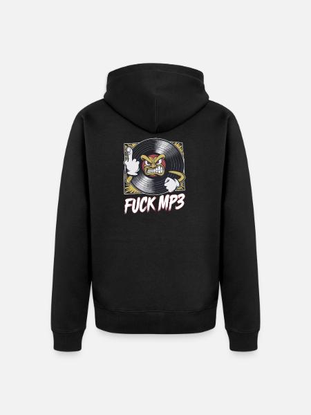 Fuck MP3 - Unisex Premium Bio Zip Hoodie - Schwarz