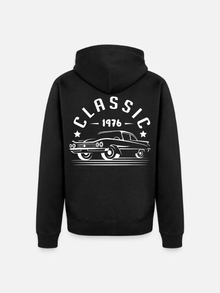 cLASSIC 1976 -Geschenkidee - - Unisex Premium Bio Zip Hoodie - Schwarz