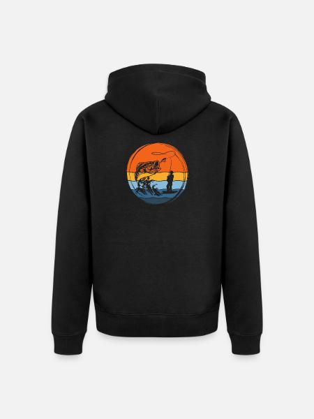 Angler Angeln - Unisex Premium Bio Zip Hoodie - Schwarz