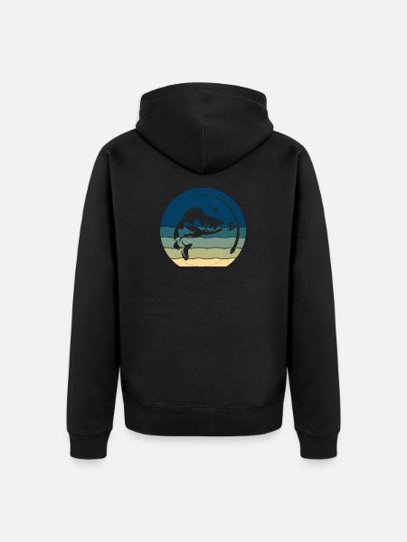Angler Angeln - Unisex Premium Bio Zip Hoodie - Schwarz