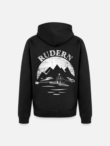 Kraftvoller Ruderer Regattastart - Unisex Premium Bio Zip Hoodie - Schwarz