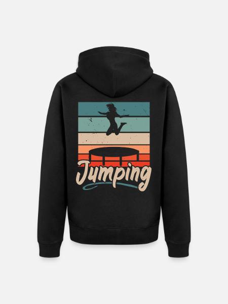 Springendes Trampolin Trampolin Trampolinspringen - Unisex Premium Bio Zip Hoodie - Schwarz