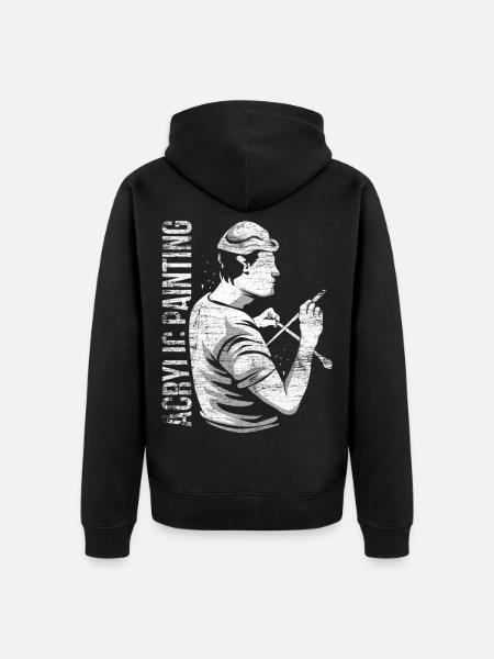 Kreativer Acrylmaler Leinwandkunst - Unisex Premium Bio Zip Hoodie - Schwarz