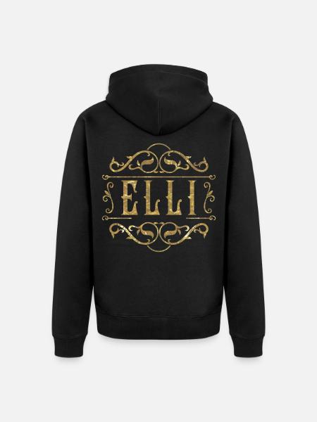 Elli gold - Unisex Premium Bio Zip Hoodie - Schwarz