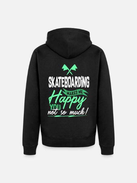 Skateboarding Sprüche - Unisex Premium Bio Zip Hoodie - Schwarz