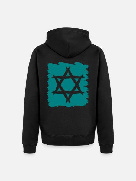 Davidstern neu - Unisex Premium Bio Zip Hoodie - Schwarz