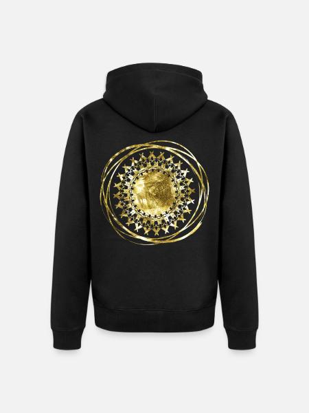 Mandala gold - Unisex Premium Bio Zip Hoodie - Schwarz