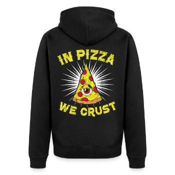 In Pizza Wir Kruste Pizza Liebhaber Italienisch Le - Unisex Premium Bio Zip Hoodie - Schwarz - Hinten - Nico (187cm)