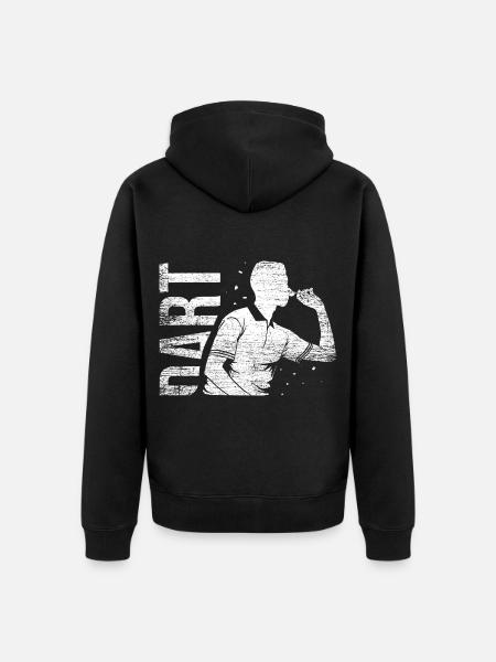 Flinker Dartspieler Vereinspokal - Unisex Premium Bio Zip Hoodie - Schwarz