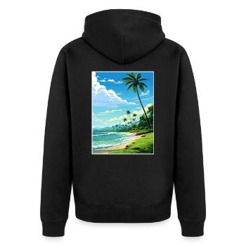 Osa Halbinsel Costa Rica Vintage Reiseposter WPA - Unisex Premium Bio Zip Hoodie - Schwarz - Hinten - Nico (187cm)