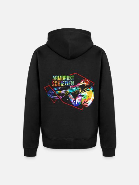 Präziser Armbrustschütze Mittelalter - Unisex Premium Bio Zip Hoodie - Schwarz
