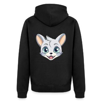 Donskoy Katze Karikatur Aquarell Illustration - Unisex Premium Bio Zip Hoodie - Schwarz - Hinten - Nico (187cm)