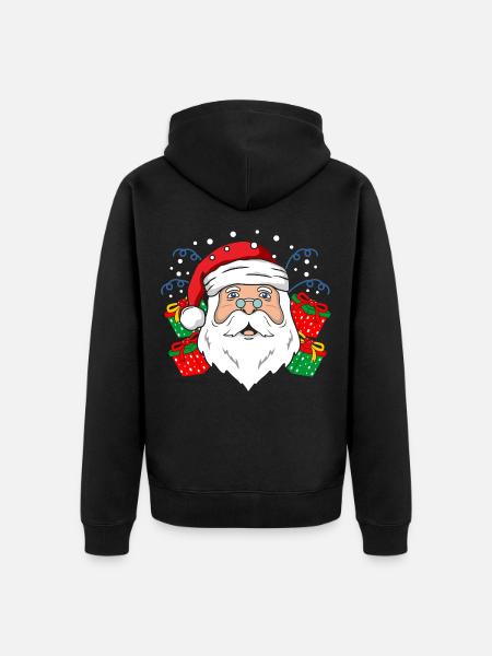 Santa Weihnachtsmann - Unisex Premium Bio Zip Hoodie - Schwarz