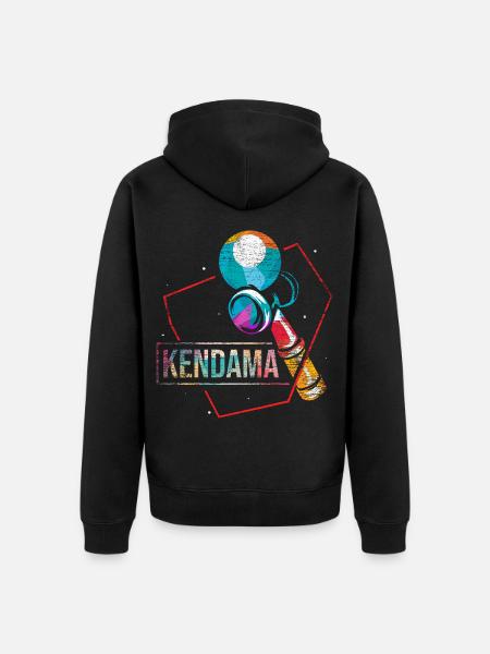 Japan Kendama Geschicklichkeitsspiel - Unisex Premium Bio Zip Hoodie - Schwarz
