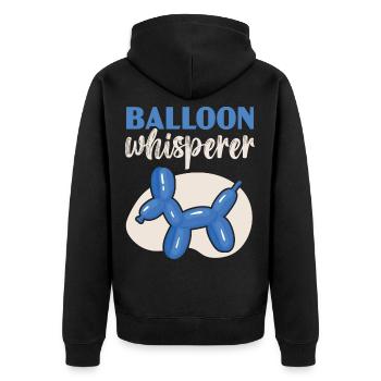 Ballonflüsterer Ballonverdrehung Ballonmodellierun - Unisex Premium Bio Zip Hoodie - Schwarz - Hinten - Nico (187cm)