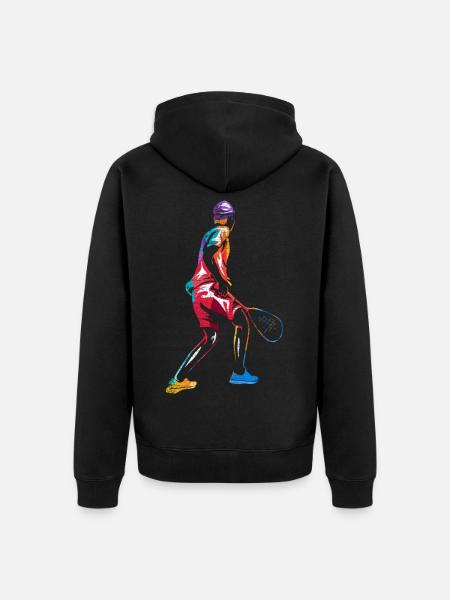 Wendiger Squash Vereinsspieler - Unisex Premium Bio Zip Hoodie - Schwarz