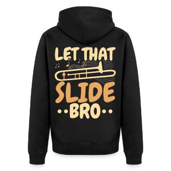 Let That Slide Bro Posaunist Musiker - Unisex Premium Bio Zip Hoodie - Schwarz - Hinten - Nico (187cm)