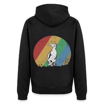 Wendiger Kormoran Tauchkünstler - Unisex Premium Bio Zip Hoodie - Schwarz - Hinten - Nico (187cm)