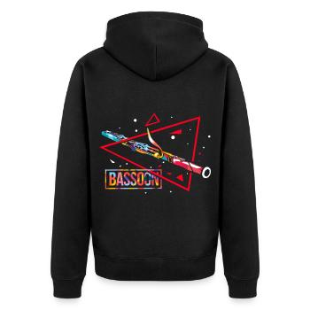 Beschwingter Fagott Konzertabend - Unisex Premium Bio Zip Hoodie - Schwarz - Hinten - Nico (187cm)