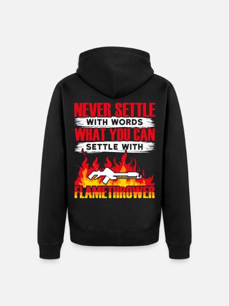 Flammenwerfer Lover Flammenwerfer Hot Burn - Unisex Premium Bio Zip Hoodie - Schwarz