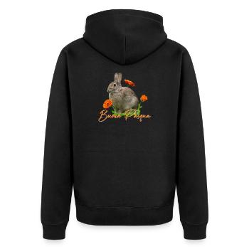 buona pasqua - Unisex Premium Bio Zip Hoodie - Schwarz - Hinten - Nico (187cm)