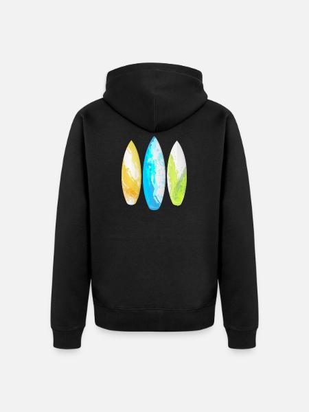 Vamos a la playa. - Unisex Premium Bio Zip Hoodie - Schwarz