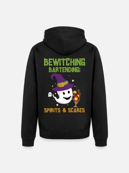 Verhexendes Bartending: Geister & Schrecken Hallow - Unisex Premium Bio Zip Hoodie - Schwarz