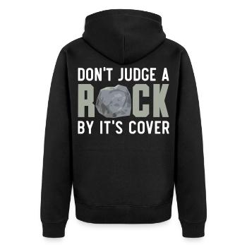 Beurteilen Sie einen Felsen nicht nach seiner Hüll - Unisex Premium Bio Zip Hoodie - Schwarz - Hinten - Nico (187cm)