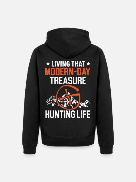 Das moderne Leben eines Schatzsuchers - Unisex Premium Bio Zip Hoodie - Schwarz