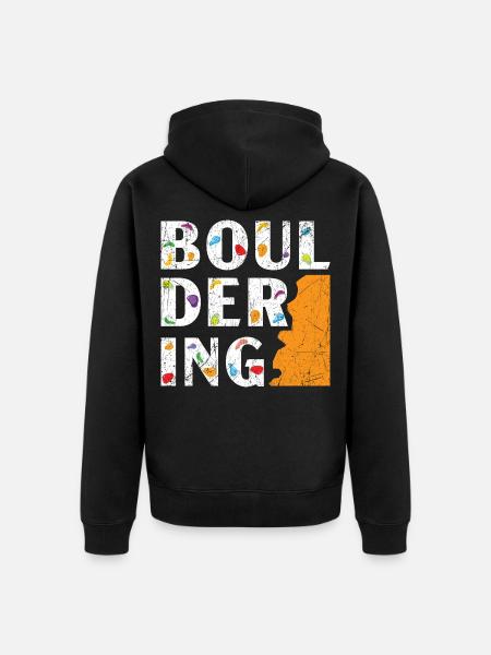 Boulderer Felskletterer Bergsteigen Bouldern - Unisex Premium Bio Zip Hoodie - Schwarz