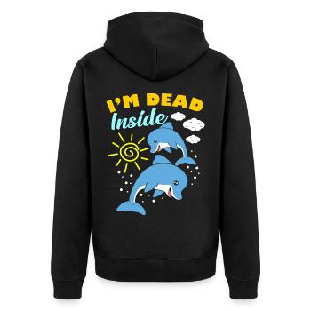 I'm Dead Inside - Unisex Premium Bio Zip Hoodie - Schwarz - Hinten - Nico (187cm)