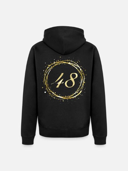 48 - Unisex Premium Bio Zip Hoodie - Schwarz