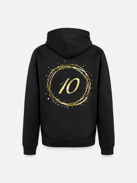10 - Unisex Premium Bio Zip Hoodie - Schwarz