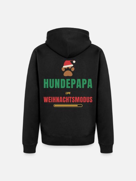 Hundepapa im Weihnachtsmodus – Hund - Unisex Premium Bio Zip Hoodie - Schwarz