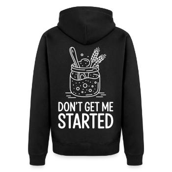 Fang gar nicht erst an, Jar - Unisex Premium Bio Zip Hoodie - Schwarz - Hinten - Nico (187cm)