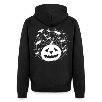 Halloween - Unisex Premium Bio Zip Hoodie - Schwarz - Hinten - Nico (187cm)
