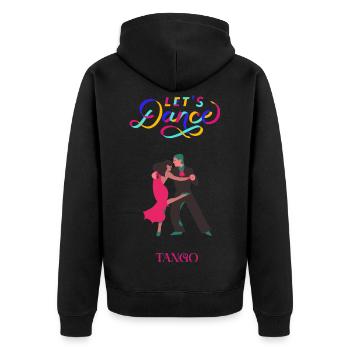 Lass uns Tango tanzen - Unisex Premium Bio Zip Hoodie - Schwarz - Hinten - Nico (187cm)