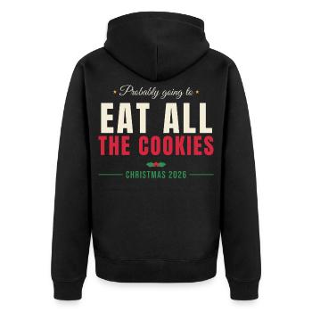 Eat All The Cookies - Weihnachten Familie - Unisex Premium Bio Zip Hoodie - Schwarz - Hinten - Nico (187cm)