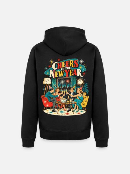 Cheers to the New Year - Unisex Premium Bio Zip Hoodie - Schwarz