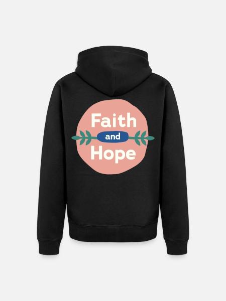 Faith & Hope - Unisex Premium Bio Zip Hoodie - Schwarz