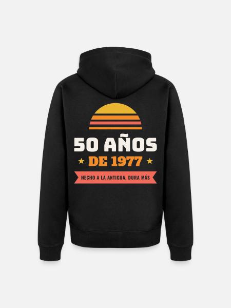 50 Jahre 1977 - Unisex Premium Bio Zip Hoodie - Schwarz