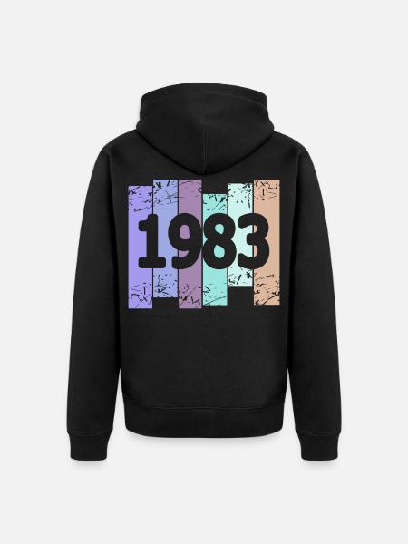 Oldtimer 1983 - Unisex Premium Bio Zip Hoodie - Schwarz