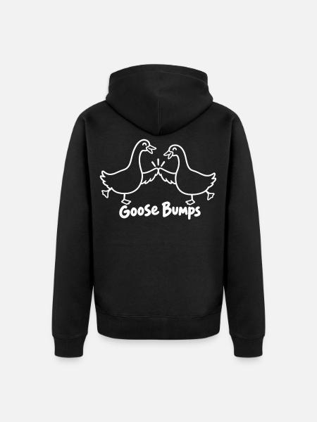 Gänse High Five Niedliche Gänsehaut - Unisex Premium Bio Zip Hoodie - Schwarz