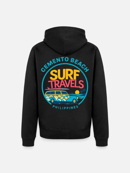 Retro Surf Van Philippines - Unisex Premium Bio Zip Hoodie - Schwarz