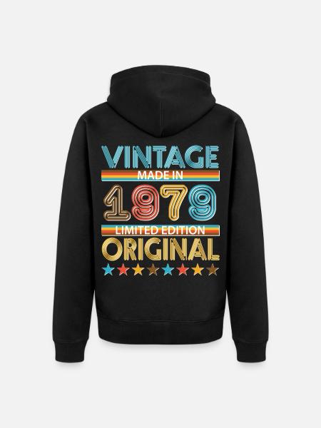 1979 - Unisex Premium Bio Zip Hoodie - Schwarz