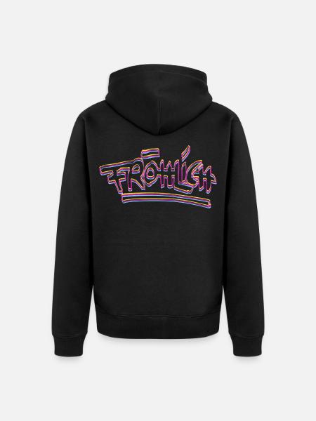 Fröhlich Neon Graffiti - Unisex Premium Bio Zip Hoodie - Schwarz