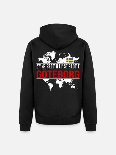 Göteborg - Unisex Premium Bio Zip Hoodie - Schwarz