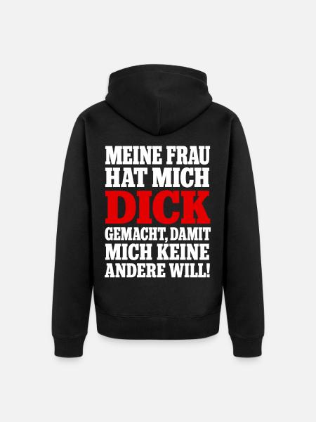 Bauch Wächst Weil Ehefrau Lecker Backt - Unisex Premium Bio Zip Hoodie - Schwarz