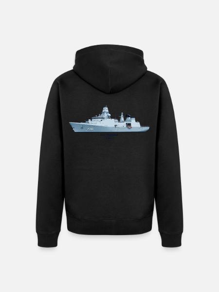 Iver Huitfeldt F361 – Technisches Schiffsprofil  - Unisex Premium Bio Zip Hoodie - Schwarz