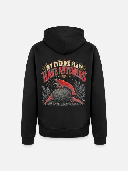 Garnelen Aquarium Feierabend Humor - Unisex Premium Bio Zip Hoodie - Schwarz